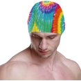 thumbnail image 2 of FYBTO Swimming Cap Colorful Tie Dye Spiral Unisex Adult FYBTO Polyester, 2 of 4
