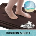 thumbnail image 4 of Smiry Memory Foam Toilet Rugs U-Shaped 20"x 24", Ultra Soft Absorbent Bathroom Rug, Non-Slip Machine Washable Contour Bath Rug, Brown, 4 of 8