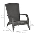 thumbnail image 3 of Outsunny Chaise Adirondack en Rotin Chaise de Foyer en Osier avec Coussin Rouge, 3 of 10