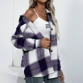 thumbnail image 7 of LYXSSBYX Womens Jackets and Coats Clearance Fashion Women Plaid Printing Cardigan Button Autumn Coat Blouse Outwear Shirts Outwear, 7 of 7