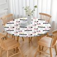 thumbnail image 3 of White Cow Moo Colorful Pattern Round Fitted Tablecloth with Elastic Edge,Dining Table Cover Waterproof,Outdoor Round Tablecloth for Camping,Dining,Indoor and Outdoor, 3 of 7