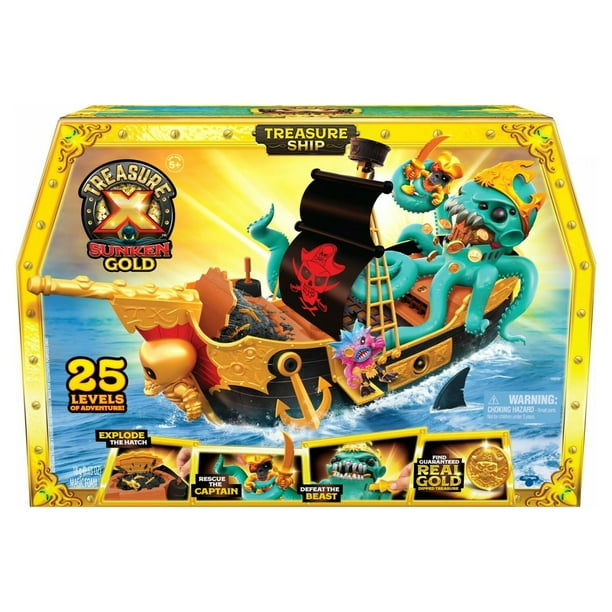 Treasure X Sunken Gold Ship Playset for Indoor Playground Fun