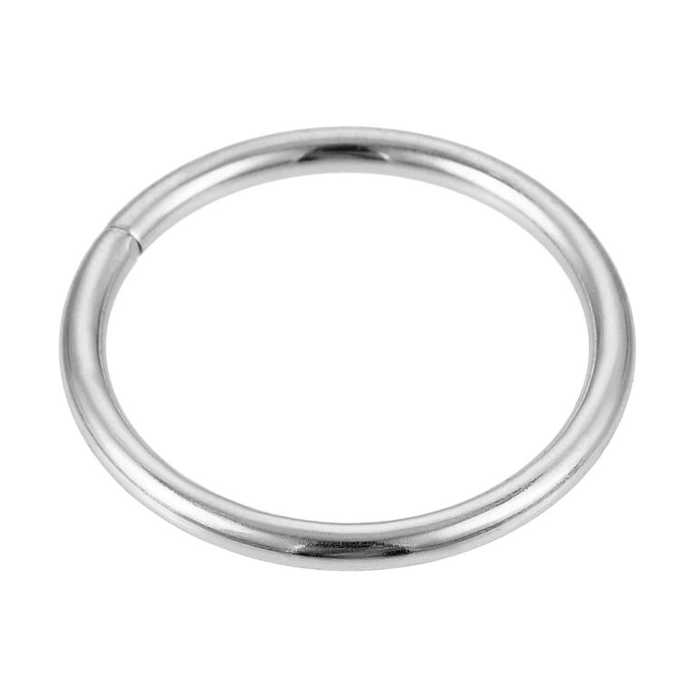 Metal O Rings, 15 Pack 20mm(0.79 inch) ID 2mm Thickness Multi-Purpose Non Welded O-Ring Buckle, Silver Tone, Size: Small