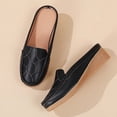 thumbnail image 5 of Womens Wedge Mules Slip On Loafers Comfortable Memory Foam PU Faux Leather Non-Slip Work Casual Shoes Black,Size 7.5, 5 of 8