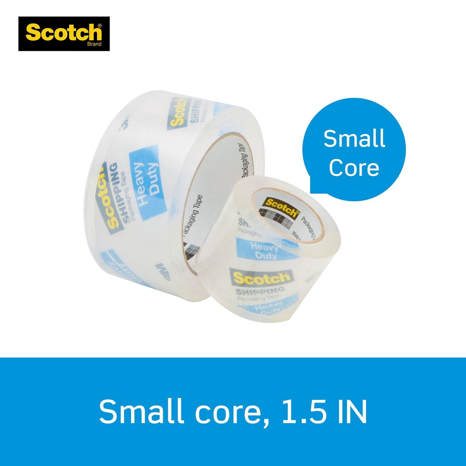 Scotch Heavy Duty Shipping Packaging Tape Dispensers, 1.88' x 27.7 yd, 6 Pack