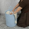 thumbnail image 3 of WarmHaven Cotton Rope Laundry Basket Hamper for Clothes Woven Storage Basket for Living Room Bedroom Boho Tall Rope Baskets for Blanket Toys Pillow Towels Baby Nursery Hamper Bin light blue, 3 of 7