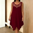 thumbnail image 6 of Blmnix Shift Ladies Dresses Tank Dress Plus Size Dresses Dress Red Midi Dresses Crew Neck Sleeveless Antimicrobial Protection Womens Summer Dresses,XXXXXL, 6 of 7