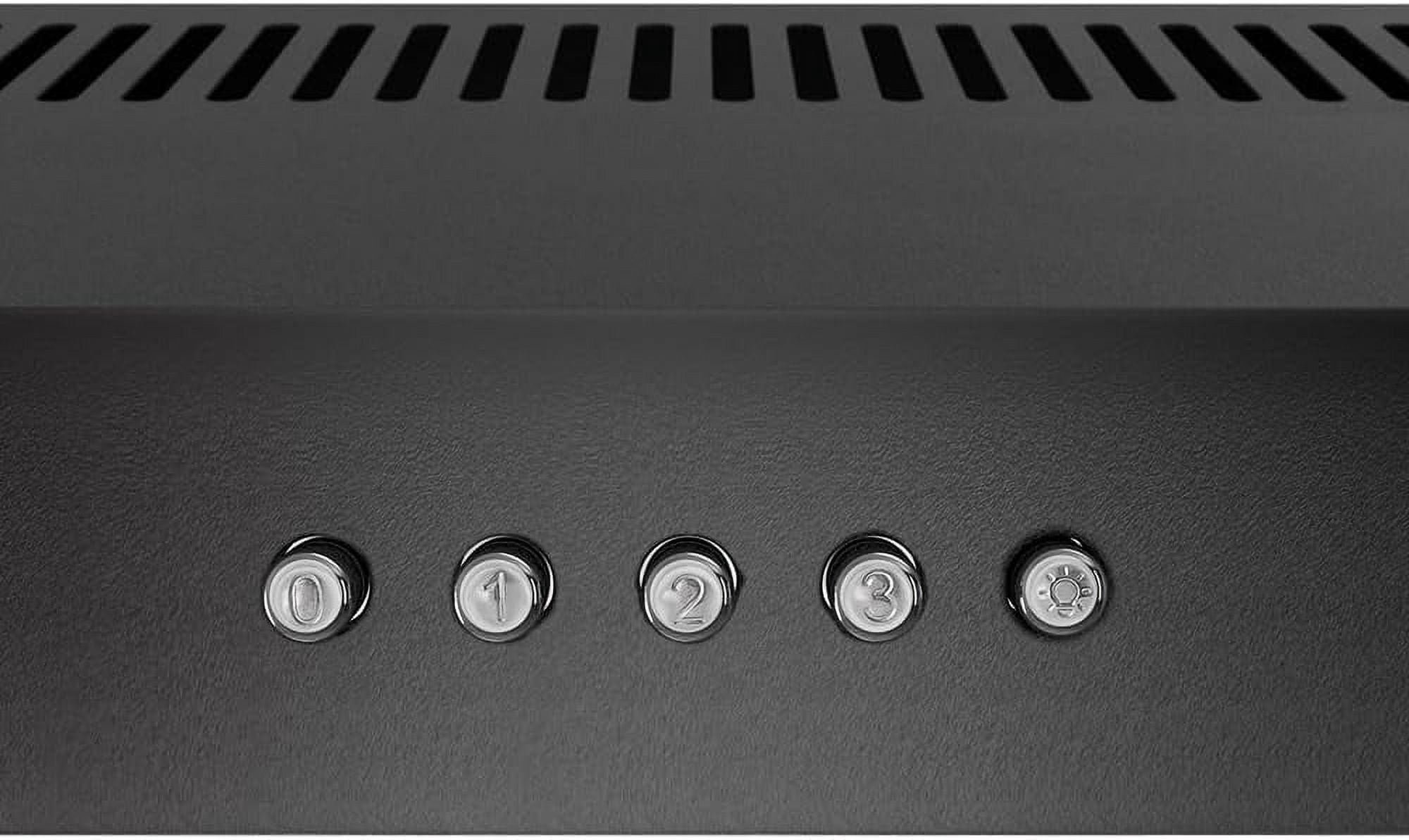 Streamline 30 in. Castellaro Ductless Undermount Range Hood in Grit Black with Mesh Filters, Push Button Control, LED Light