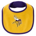 thumbnail image 4 of Newborn & Infant Purple/Gold Minnesota Vikings Little Champ Three-Piece Bodysuit Bib & Booties Set, 4 of 5