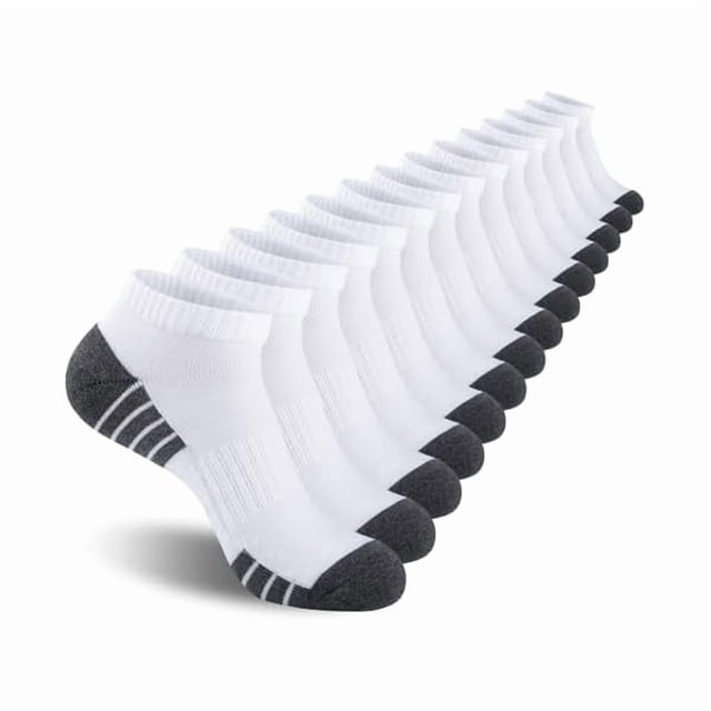 Chenchen Mens Cushioned Ankle Socks, Breathable Moisture Wicking Low Cut Casual Socks (7 Pairs)