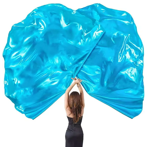 Deago 2 Pack Praise Dance Worship Flags with Scalable Rod Semicircle Worship Angel Wing Flag for Dance Church (Blue, 27.6"x31.5" )