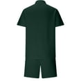thumbnail image 4 of Rvwovn Men's Button-Down 2-Piece Set – Collar Chest Pocket Shirt & Casual Shorts Slim Fit Outfit, 4 of 5