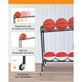 thumbnail image 3 of Tilt Basketball Rack Ball Storage Holder - Tilt Basketball Shooting Training Rack, Garage Sports Equipment Organizer, Outdoor and Indoor Rolling Balls Cart with Wheels, 3 of 7