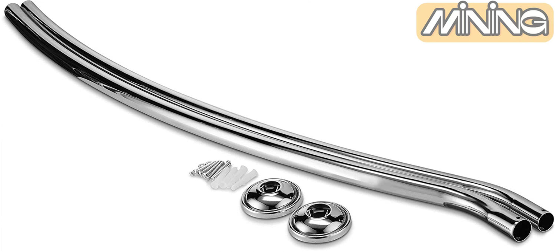 Wall mounted arc shower rod, which can be extended / adjusted