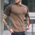 thumbnail image 2 of MIUOWANP Men's Fashionable Vintage Shirts Men's Fitness Suit Round Neck Pullover Color Blocked Top Short Sleeved Top Short Sleeved Round Neck Top/shirt Set, 2 of 4