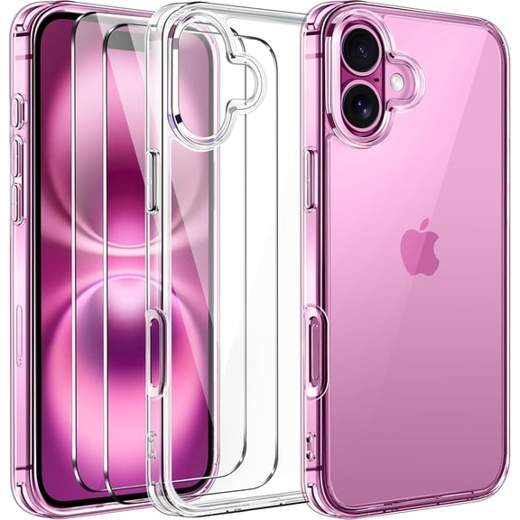 Entronix 3-in-1 Clear Case Compatible with iPhone 16 Plus with Screen Protector