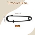 thumbnail image 2 of Uxcell 30 piezas de alfileres de seguridad de 45 mm, alfiler de seguridad grande electrochapado para ropa, negro, 2 of 6