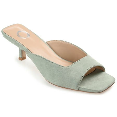 

Journee Collection Womens Larna Slip On Kitten Heel Open Toe Pumps