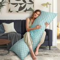thumbnail image 5 of Body Pillow Cover with Zipper - Cyan-blue Pillowcase - Decorative Bedding Pillow Case for Bed, Couch, 19.9"x54.8", 5 of 7