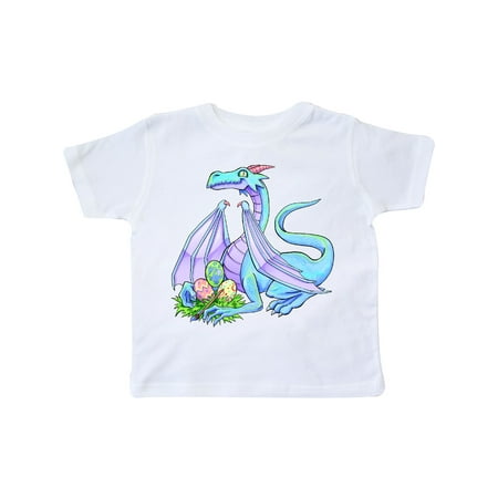 

Inktastic Blue Easter Dragon with Painted Eggs Gift Toddler Boy or Toddler Girl T-Shirt