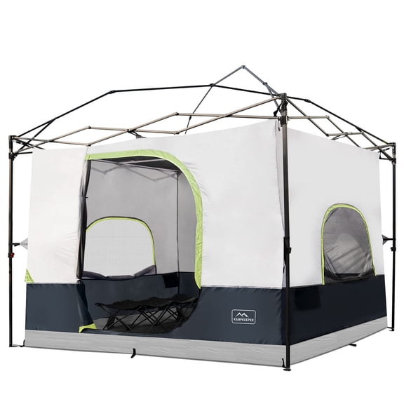 KAMPKEEPER Camping Inner Tent for Pop Up Canopy Tent, Converts 10'x10' Straight Leg Canopy into Camping Tent–Fully Vented Roof(Canopy & Frame NOT Included), Black