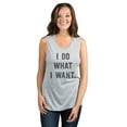 thumbnail image 2 of I Do What I Want Women's Fashion Sleeveless Muscle Workout Yoga Tank Top Sport Grey Medium, 2 of 3