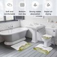 thumbnail image 5 of Green Gold Marble Bath Mat 3 Piece Bathroom Rug Set, Modern Abstract Marble Crack Texture Non Slip Bath Rug Contour Mat and Toilet Lid Cover, Absorbent Shower Mats Soft Bath Rugs and Mats Sets, 5 of 8