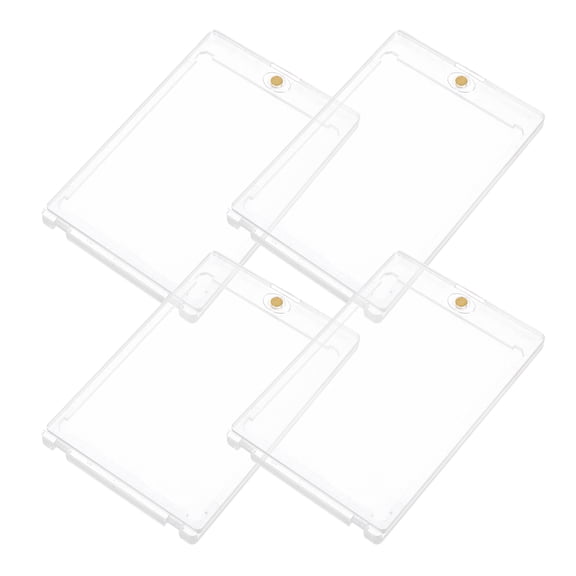 4 Pack Clear Plastic Lanyard Badge Holders with Transparent ID Card Holder, 11x6x5 cm, Perfect for Work, School, Events