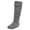 Gray, variant on Women's Ruched Suede Knee High Boots Fold Over Cuff Hidden Wedge Tall Booties Solid Color Fashion Casual Shoes Brown Size 7