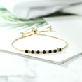 thumbnail image 3 of Gem Stone King 0.85 Ct Round Black Onyx White Diamond 18K Rose Gold Plated Silver Bracelet, 3 of 4