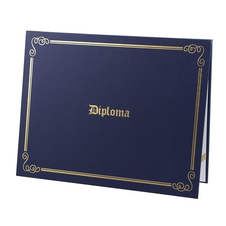 diploma holder certificate paper inches ribbons sized award corner letter navy imprint foil gold
