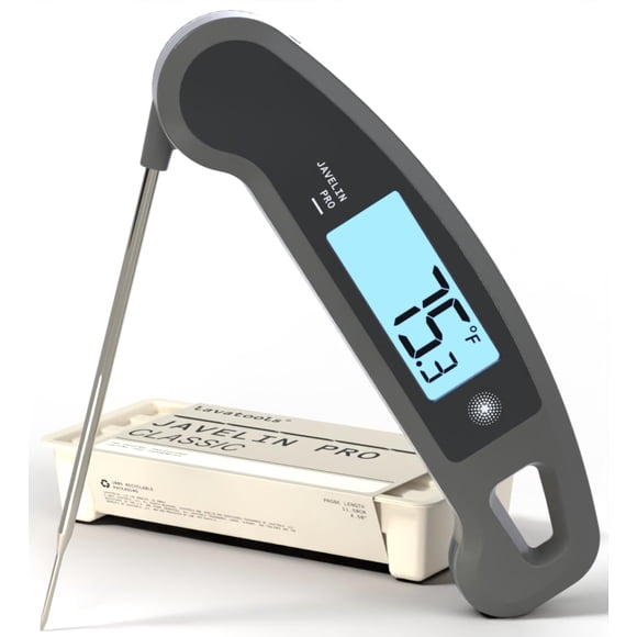 Lavatools Javelin® PRO Classic Ultra-Fast 2-Second Professional Digital Instant Read Meat Thermometer for Grill and Cooking, Auto-Rotating Backlit Display, IP65 Water Resistant, NSF Certified – Sesame