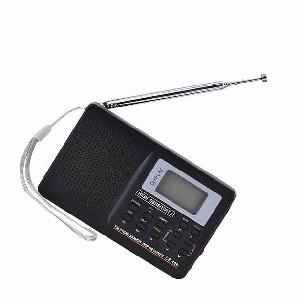 Radio FM/AM/SW/LW/TV AM, Función De Retroiluminación Automática SW Radio, Para Caminar Al Aire Libre, Correr, Acampar