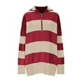 thumbnail image 4 of Ultrave Womens Shirts Striped Half-Zip Long Sleeve Women Tops, 4 of 7