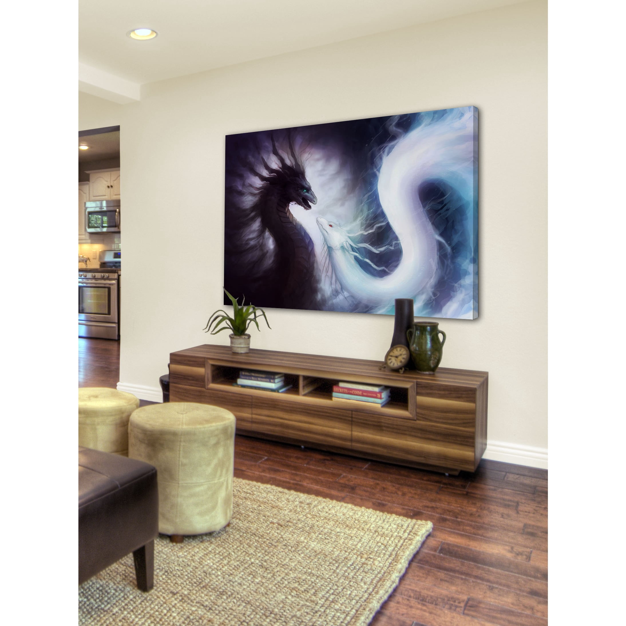 Marmont Hill "Yin and Yang Dragons" Painting Print on Canvas