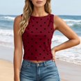 thumbnail image 2 of Tank Tops for Women Camisole Fashion Polka Print Round Neck Soft Comfortable Wear Blouse Tee Shirt Trendy Sleeveless Summer Tops Clothes Outfits 2025, 2 of 7