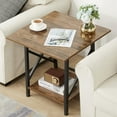 thumbnail image 4 of End Table Large 24 inch Farmhouse Industrial Design Side Table Nightstand with Storage Shelf for Living Room, Easy Assembly, Walnut, 4 of 15