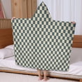 thumbnail image 5 of Navy and Beige Checkerboard Pattern Hooded Bath Towel，60"x35" for Ages 3 To 12 Kids, Quick Dry Lightweight Soft Microfiber Hood Beach Towel Cover Up for Kids, 5 of 7