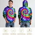 thumbnail image 6 of LAOLIUSN Novelty Tie Dye Style Hoodies for Men Spiral Streak Print Sweatshirt Pullover S-4XL, 6 of 7