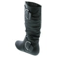 thumbnail image 3 of Top Moda Womens Bank-81 Mid Calf Round Toe Buckle Slouched Flat Boots, 3 of 7