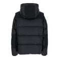 Burberry Male Black Down Jacket With Hood And Logo Patch On The Sleeve