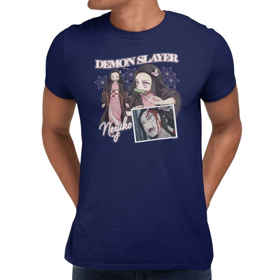 Demon Slayer Men's Nezuko Postcard T-Shirt (Iris Navy, S-XXXL)