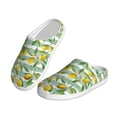 thumbnail image 2 of Daiia Lemon Print Women’s Fuzzy Slippers Memory Foam Lightweight House Shoes Cozy Loafer Flannel House Shoes-40/41, 2 of 7