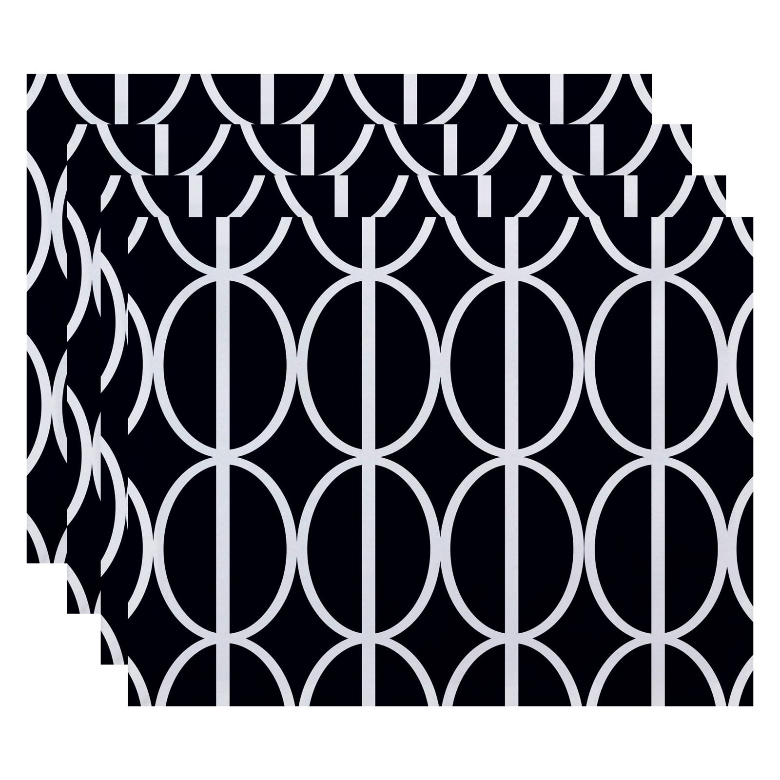 Simply Daisy, 18 x 14 Inch Ovals Go \'Round Geometric Print Placemat (set of 4), Green