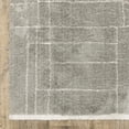 thumbnail image 6 of 2' X 8' Grey And Ivory Geometric Shag Power Loom Stain Resistant Runner Rug, 6 of 8