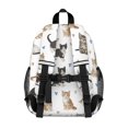 thumbnail image 3 of Multicolor Cat and Heart White Pattern Backpack for School, Cute School Bag with Adjustable Shoulder Straps and Padded Back, 15"x11.42"x5.5", 3 of 5