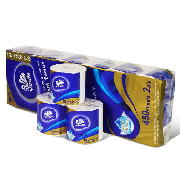 Vinda Premium Toilet Paper Roll 2Ply Ultra Soft & Strong Bathroom