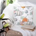 thumbnail image 5 of Decorative Throw Pillow Cover Thanksgiving Watercolor Pumpkins Halloween Recipe Fall Decoration Pillow Case Square Cushion Cover Super Soft Brushed Fabric Pillowcase for Home Couch Sofa, 18" x 18", 5 of 6