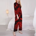 thumbnail image 3 of Lsque The Red Head Skull Pattern Long Sleeve Pajama Set for Women - Soft 2-Piece Sleepwear and Loungewear Set with Pockets, Comfy Nightwear-X-Large, 3 of 7