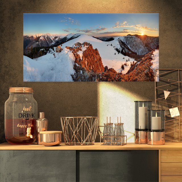 Slovakia Frozen Landscape Panorama - Landscape Canvas Art Print